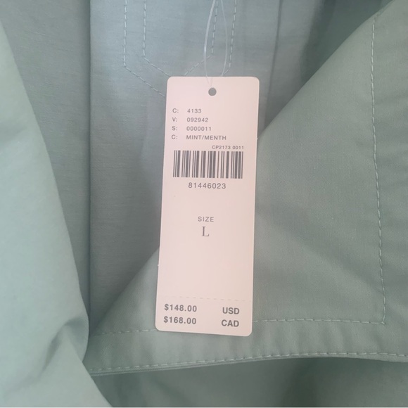 By Anthropologie Cropped Trench Coat – Mint – Size Large – NWT - Picture 12 of 16